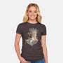 Library Island-womens fitted tee-Disha Lu