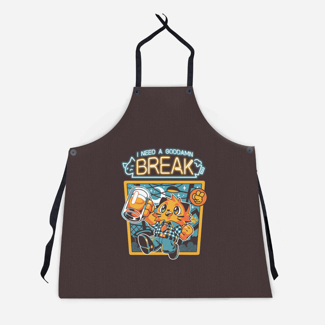 I Need A Break-unisex kitchen apron-ilustrata