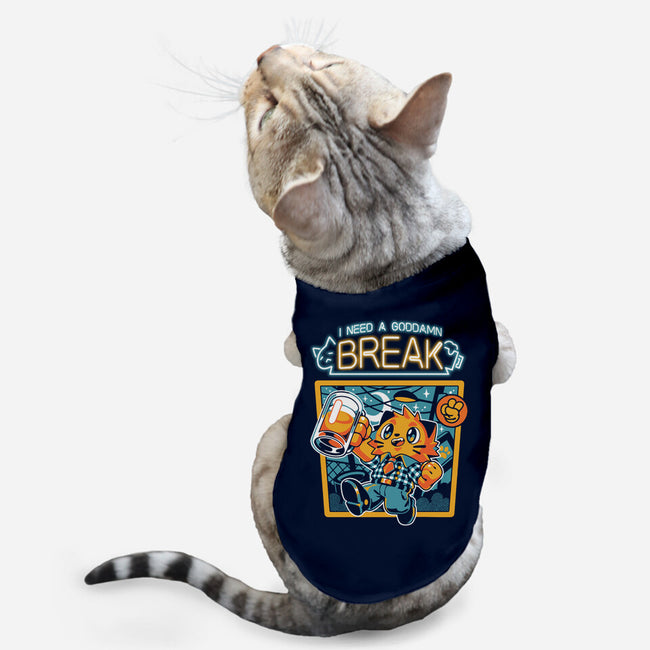 I Need A Break-cat basic pet tank-ilustrata