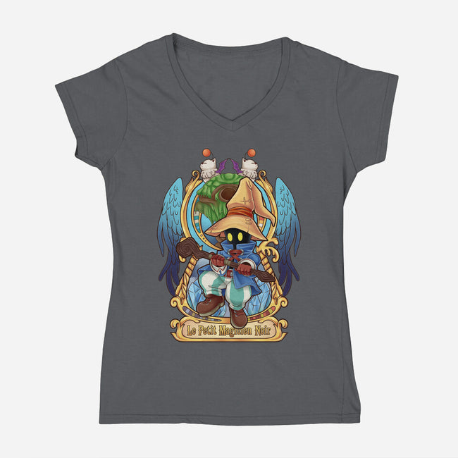Le Petit Magicien Noir-womens v-neck tee-Sarya