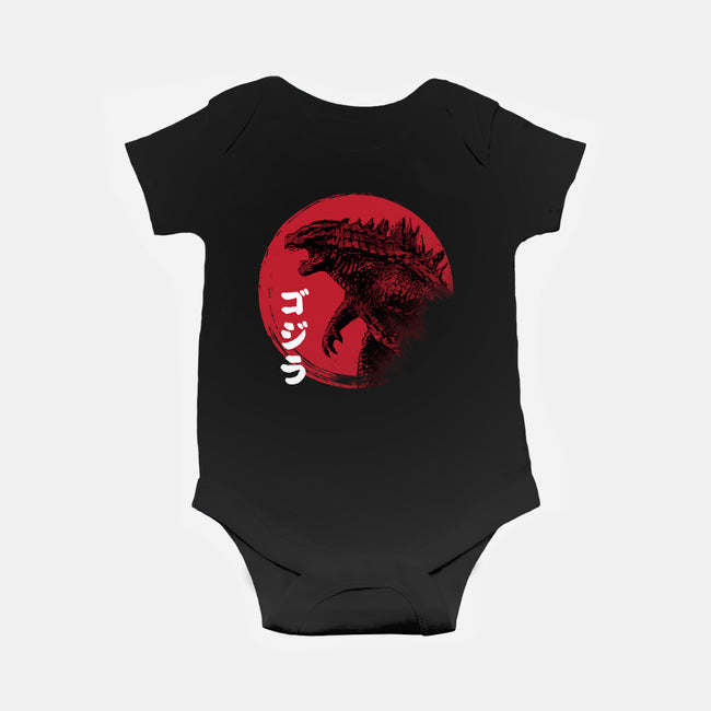 Red Sun Kaiju-baby basic onesie-DrMonekers