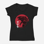Red Sun Kaiju-womens v-neck tee-DrMonekers