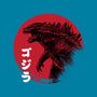 Red Sun Kaiju-none removable cover w insert throw pillow-DrMonekers