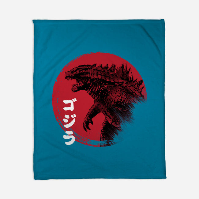 Red Sun Kaiju-none fleece blanket-DrMonekers