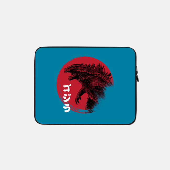 Red Sun Kaiju-none zippered laptop sleeve-DrMonekers