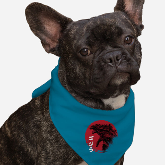 Red Sun Kaiju-dog bandana pet collar-DrMonekers