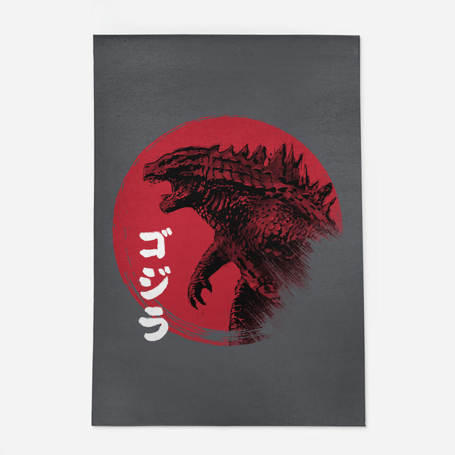 Red Sun Kaiju-none indoor rug-DrMonekers