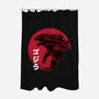 Red Sun Kaiju-none polyester shower curtain-DrMonekers