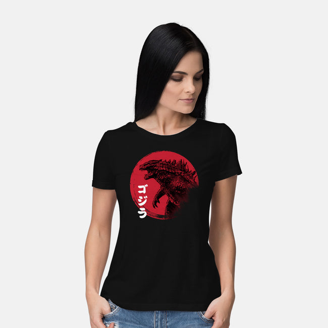 Red Sun Kaiju-womens basic tee-DrMonekers