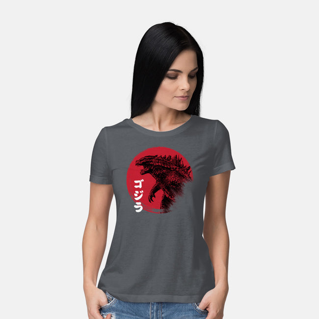 Red Sun Kaiju-womens basic tee-DrMonekers