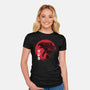 Red Sun Kaiju-womens fitted tee-DrMonekers