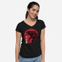 Red Sun Kaiju-womens v-neck tee-DrMonekers