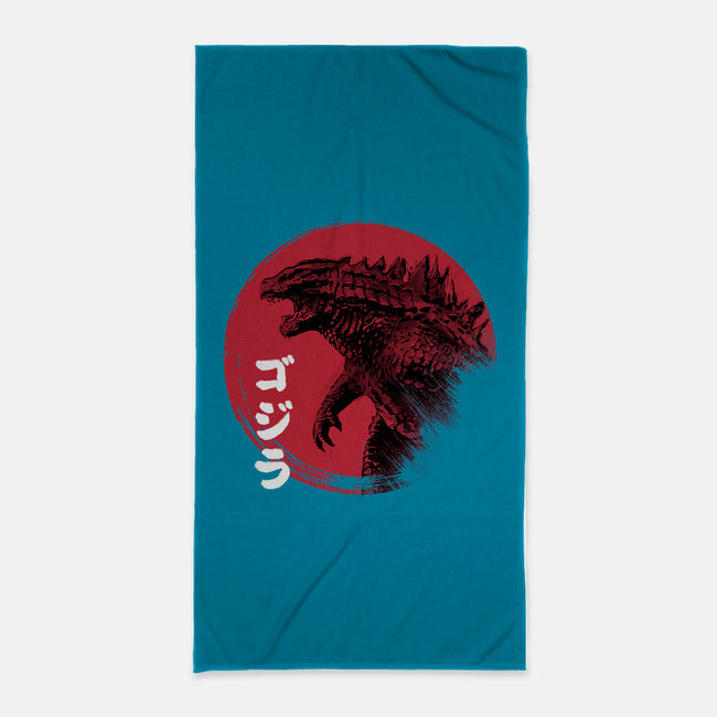 Red Sun Kaiju-none beach towel-DrMonekers