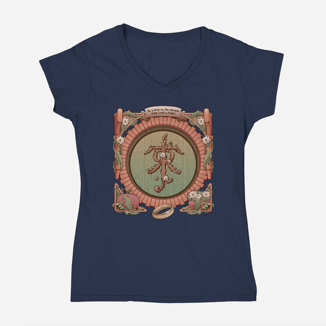 A Hole In The Ground-womens v-neck tee-saqman