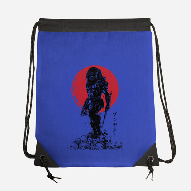 Yautja Hunter Sumi-E-none drawstring bag-DrMonekers