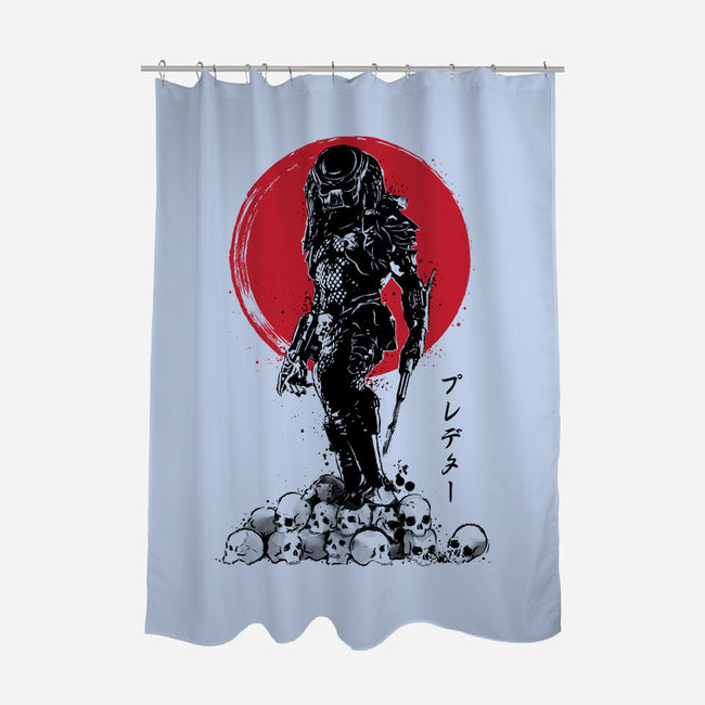 Yautja Hunter Sumi-E-none polyester shower curtain-DrMonekers