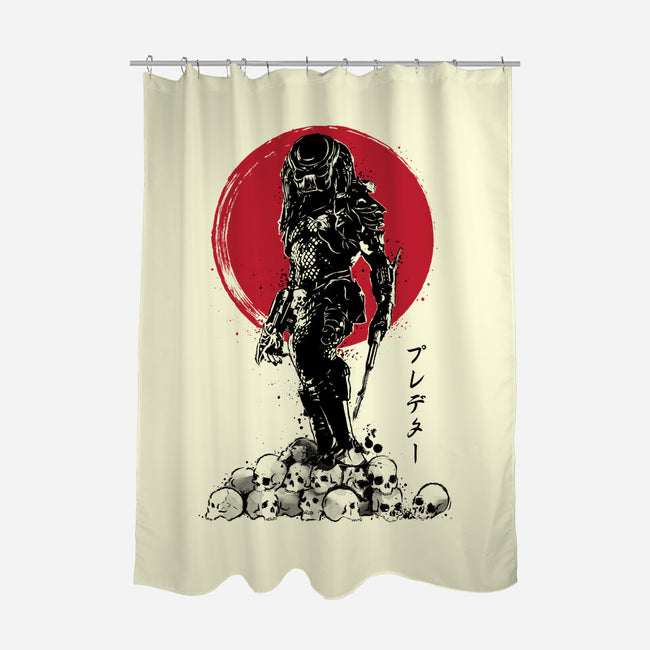 Yautja Hunter Sumi-E-none polyester shower curtain-DrMonekers