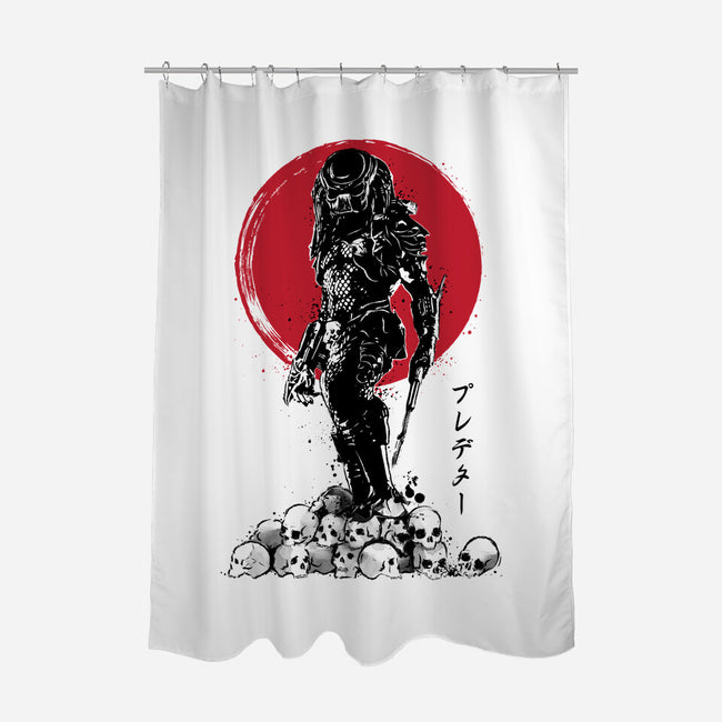 Yautja Hunter Sumi-E-none polyester shower curtain-DrMonekers