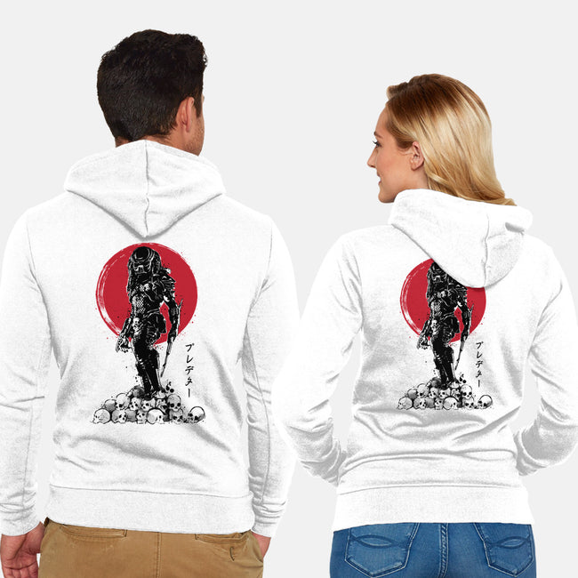 Yautja Hunter Sumi-E-unisex zip-up sweatshirt-DrMonekers