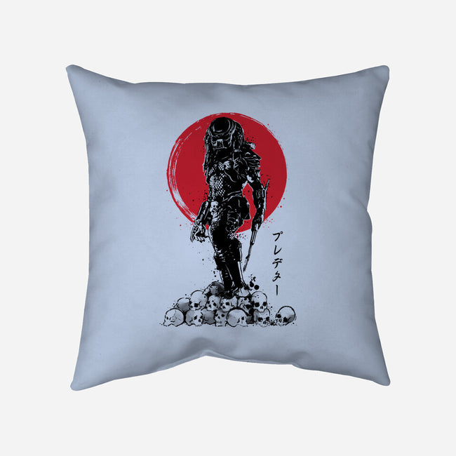 Yautja Hunter Sumi-E-none removable cover w insert throw pillow-DrMonekers