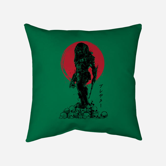 Yautja Hunter Sumi-E-none removable cover w insert throw pillow-DrMonekers