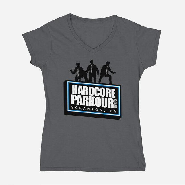 Hardcore Parkour Club-womens v-neck tee-RyanAstle