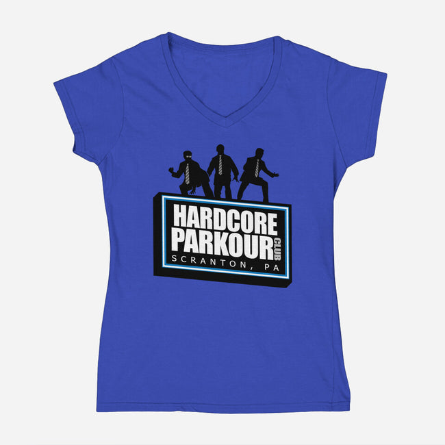 Hardcore Parkour Club-womens v-neck tee-RyanAstle