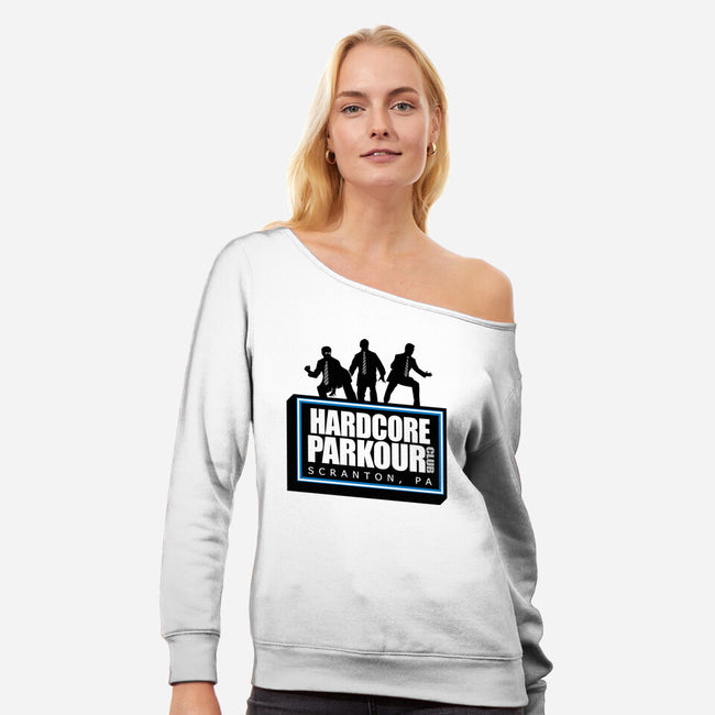 Hardcore Parkour Club-womens off shoulder sweatshirt-RyanAstle