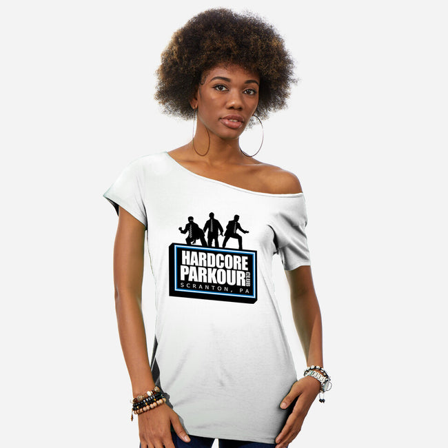 Hardcore Parkour Club-womens off shoulder tee-RyanAstle