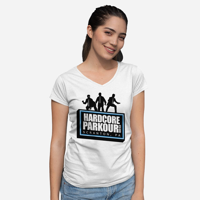 Hardcore Parkour Club-womens v-neck tee-RyanAstle
