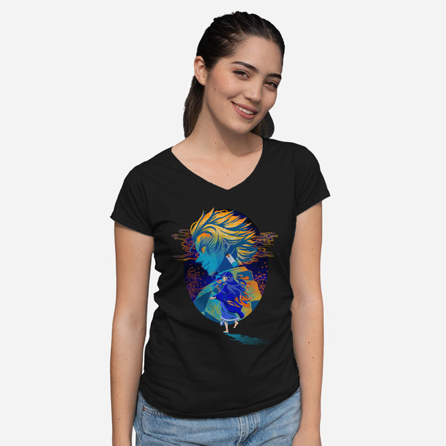 The Kamados-womens v-neck tee-Ionfox