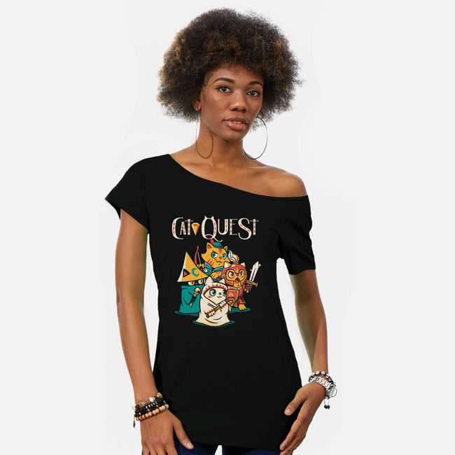 Cat Quest-womens off shoulder tee-tobefonseca