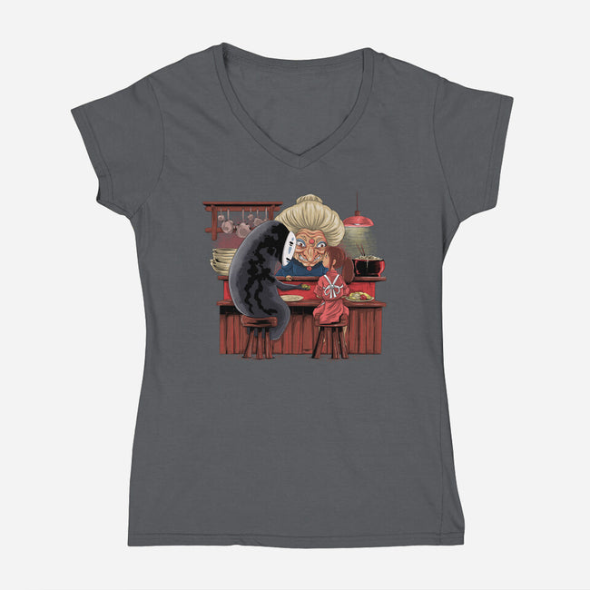 Spirited Runaway-womens v-neck tee-zascanauta