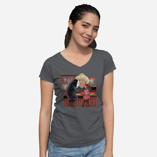 Spirited Runaway-womens v-neck tee-zascanauta