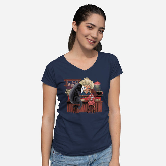 Spirited Runaway-womens v-neck tee-zascanauta