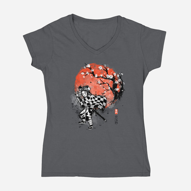 Brother Ink-womens v-neck tee-IKILO