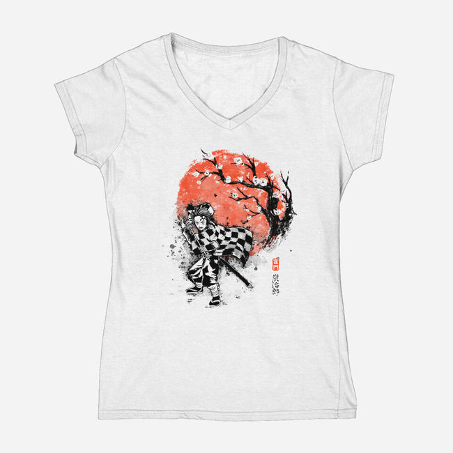 Brother Ink-womens v-neck tee-IKILO