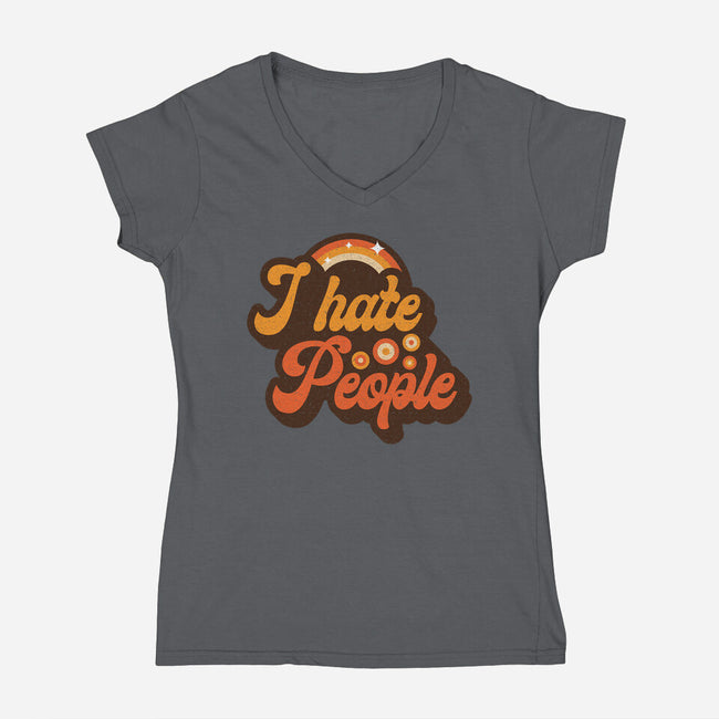 Hate People-womens v-neck tee-retrodivision