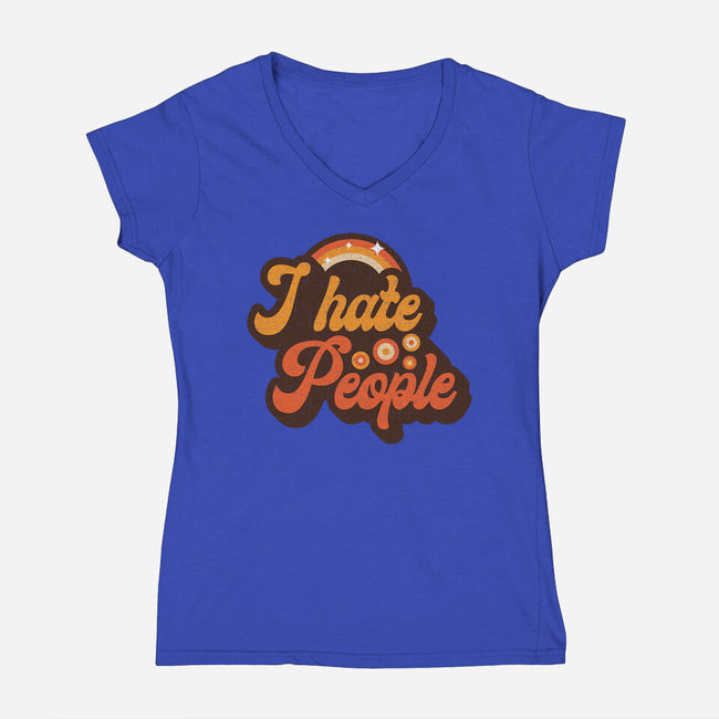 Hate People-womens v-neck tee-retrodivision