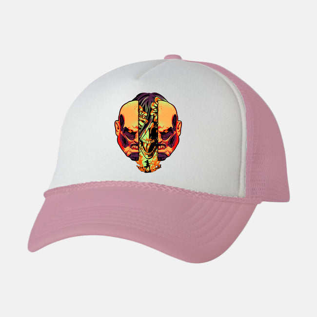 Battle In Paradis Island-unisex trucker hat-heydale