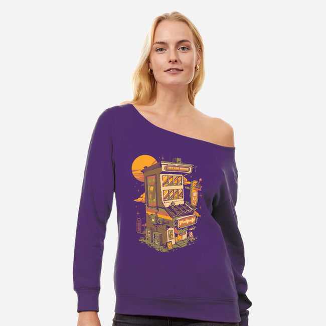 Arcade House-womens off shoulder sweatshirt-ilustrata