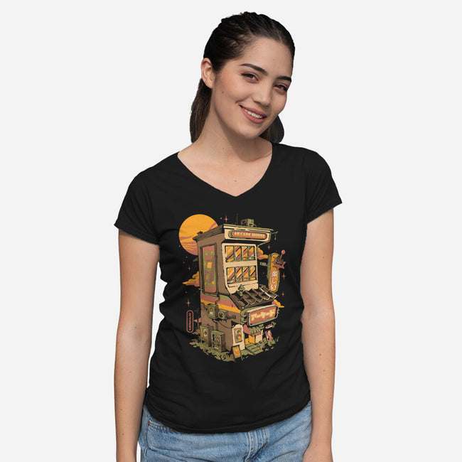 Arcade House-womens v-neck tee-ilustrata