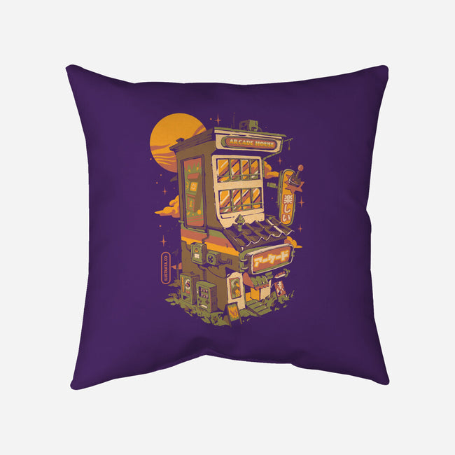 Arcade House-none removable cover w insert throw pillow-ilustrata