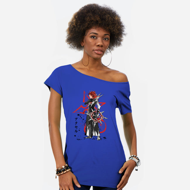 The Flurry Of Dancing Flames-womens off shoulder tee-DrMonekers