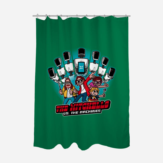 Family Vs. Machines-none polyester shower curtain-jasesa