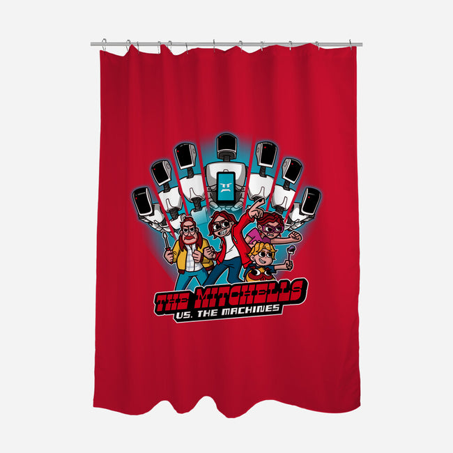 Family Vs. Machines-none polyester shower curtain-jasesa