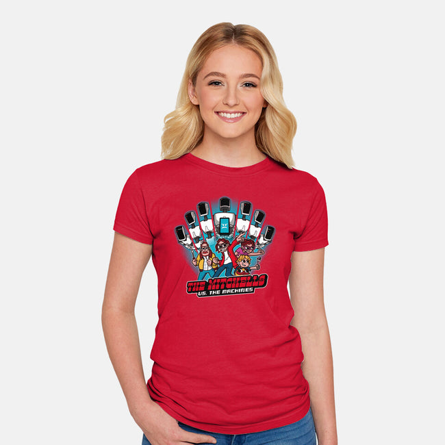 Family Vs. Machines-womens fitted tee-jasesa