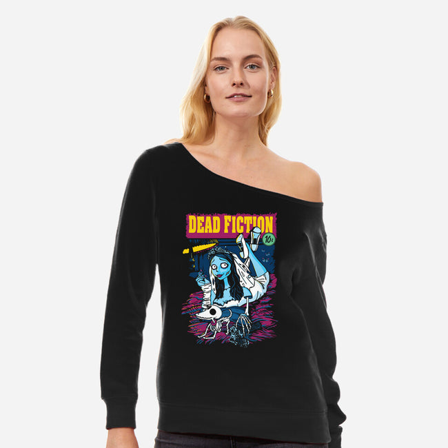Corpse Fiction-womens off shoulder sweatshirt-dalethesk8er