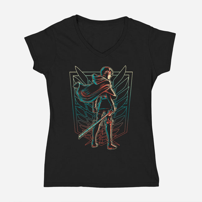 Strongest Soldier-womens v-neck tee-Andriu