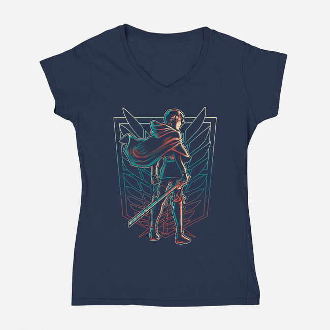 Strongest Soldier-womens v-neck tee-Andriu